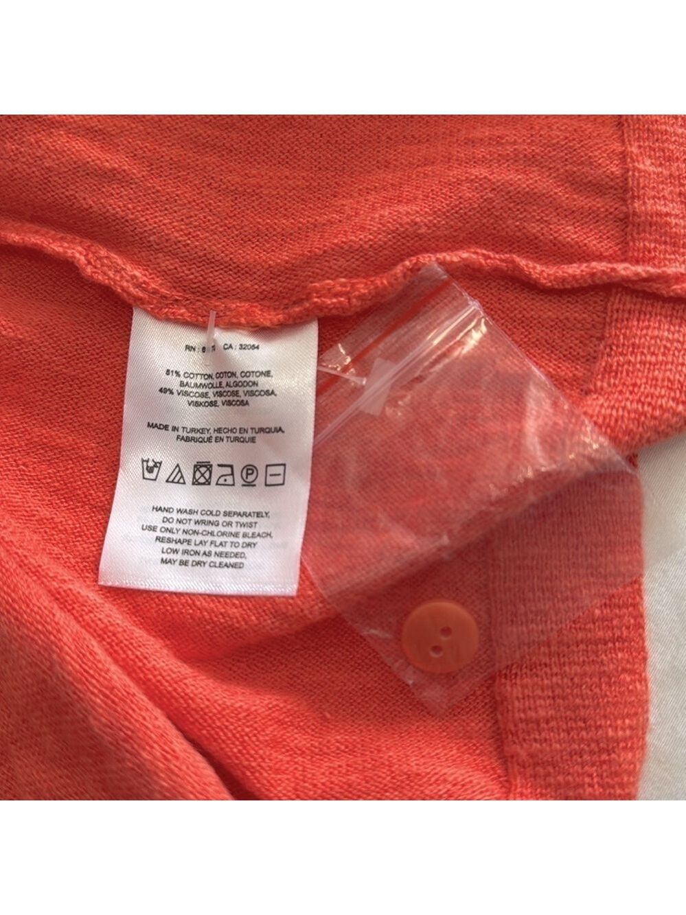 Anthropologie Moth Coral Pink Slub Knit Button Back Swing Top Small - Picture 4 of 6